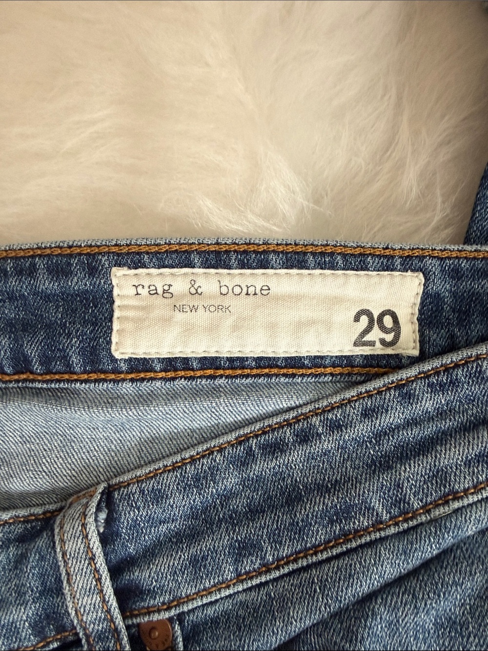 rag & bone Women's Boyfriend Jeans in Medium Blue - Picture 4 of 6